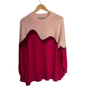 Tuckernuck Pink Jersey Stripe Sweater Medium